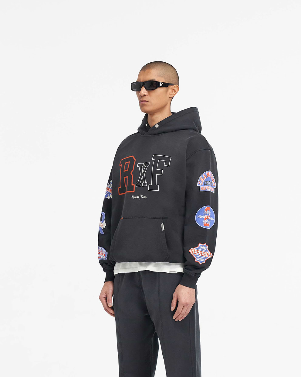 Represent X Feature Champions Hoodie - Stained Black